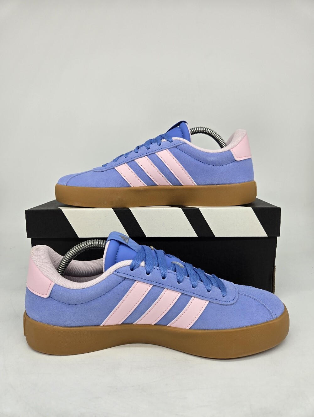 adidas Women's VL Court 3.0 JR8648 Blue Fusion Clear Pink Shoes Size 7.5 - Picture 6 of 8
